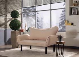 2 személyes chesterfield karfás kanapé, krémszínű - CABANE - Butopêa